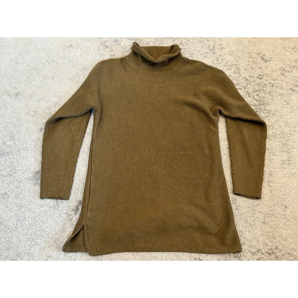 Banana Republic Sweater Womens Small Green Roll Neck Pullover Long Sleeve